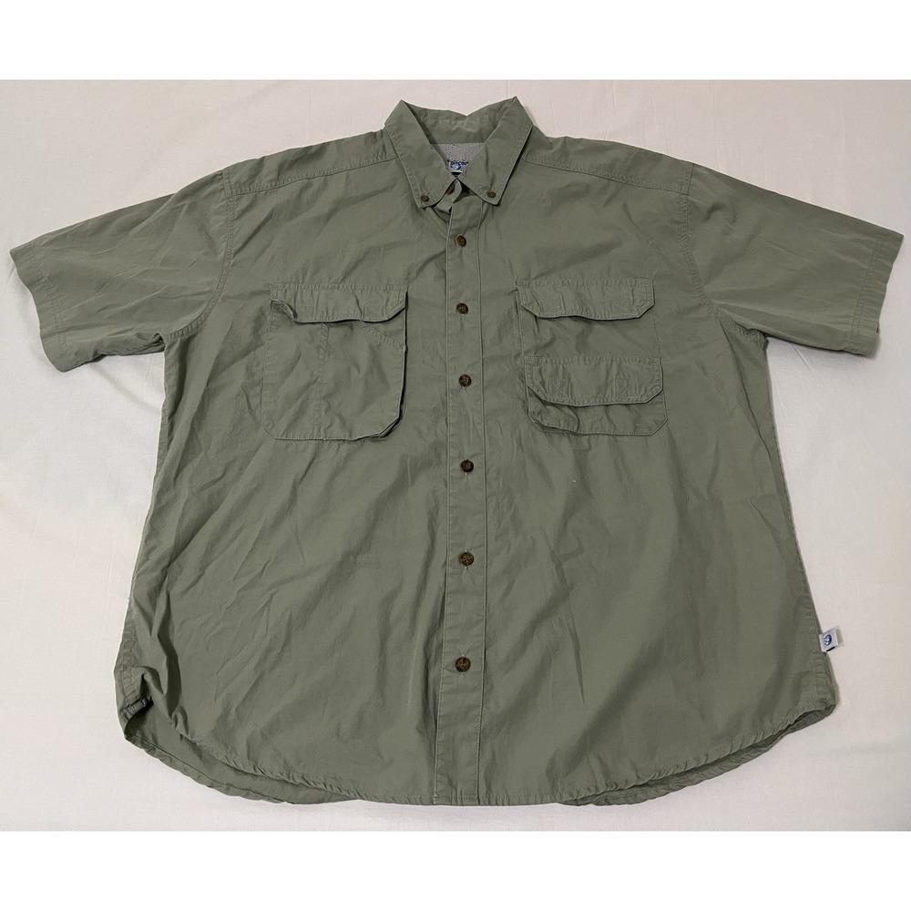 Woolrich Vented Fishing Shirt Men's‎ Sz XL Discovery Channel Quest Short Sleeve